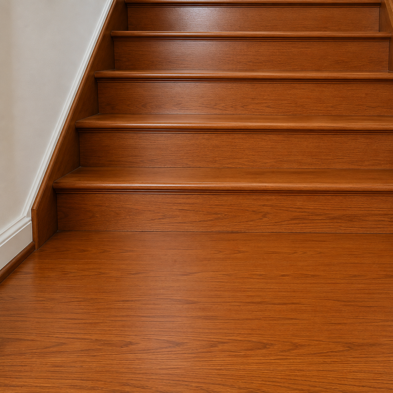 Hardwood staircase and flooring detail